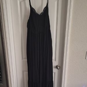 torrid Black Lace-Trim Maxi Dress